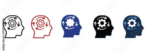 WebBrainstorming innovative ideas with gears turning inside head, a concept for creative thinking, problem solving, and mental process of generating solutions for business and personal growth