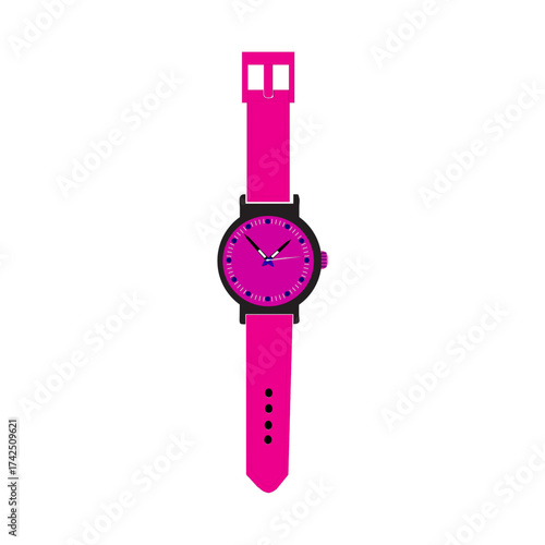 wrist  watch pink colour with white background