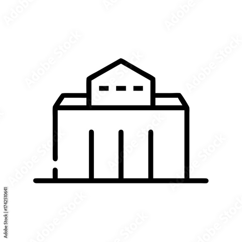 Office Building Line Icon Vector Illustration for Urban Architecture Concept