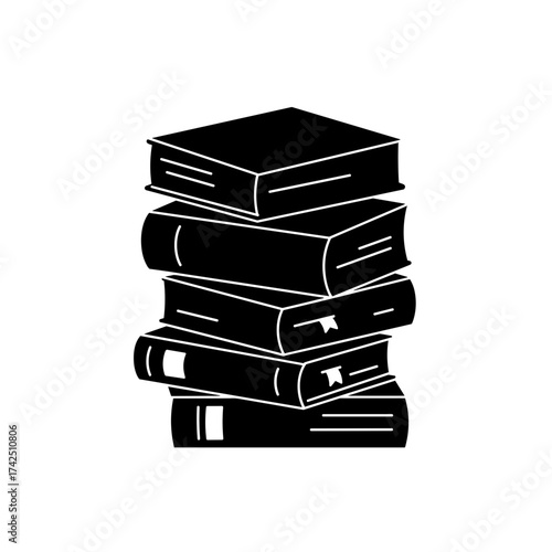 Stack of medical books in black and white for International Doctor's Day  