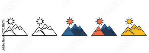 WebExplore majestic mountain peaks basking in the warm sunshine with diverse landscapes and captivating line art, perfect for nature lovers and outdoor enthusiasts embracing tranquil adventure