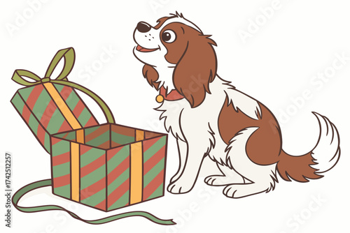 dog with gift