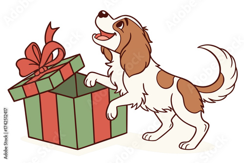 dog and gift