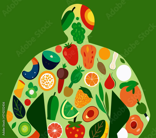 Abstract Concept of Healthy Eating and Balanced Nutrition for Wellness