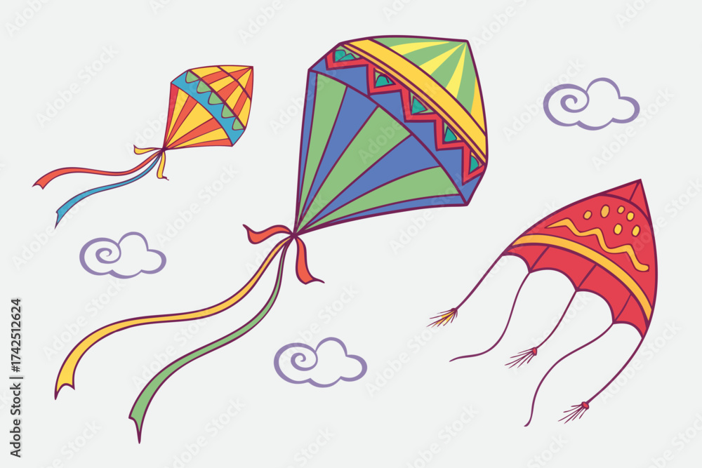 Obraz premium vector illustration of a kite