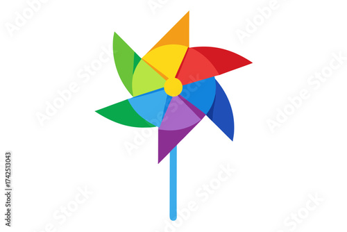 colorful pinwheel isolated on white