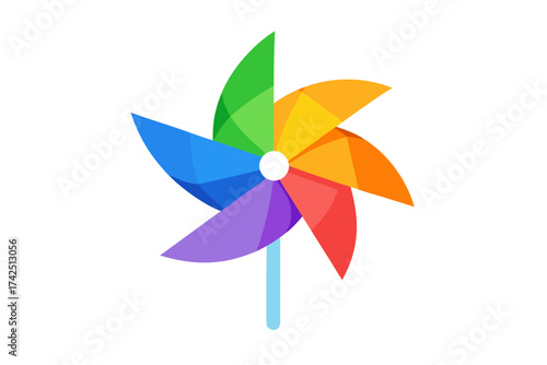 colorful pinwheel isolated on white