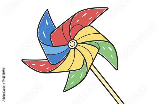 colorful pinwheel isolated on white