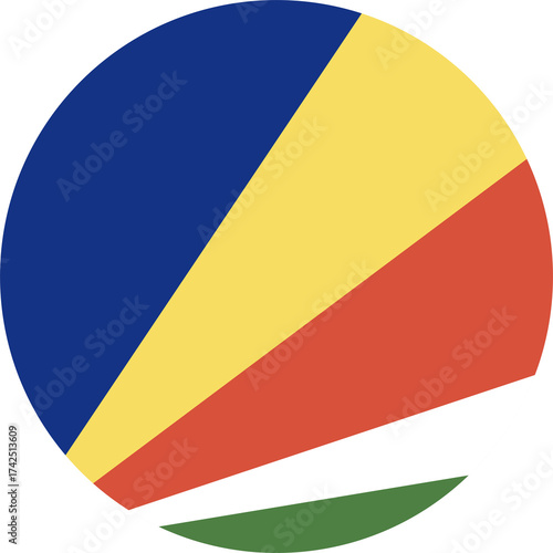 Free Download Seychelles country flag circle icon. National Seychelles flag round badge. Flag of Seychelles circular button. - GFXLoad