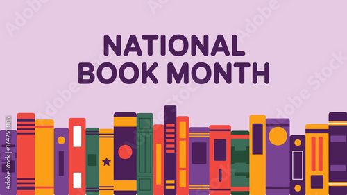 Vector art of colorful books illustration for national book month