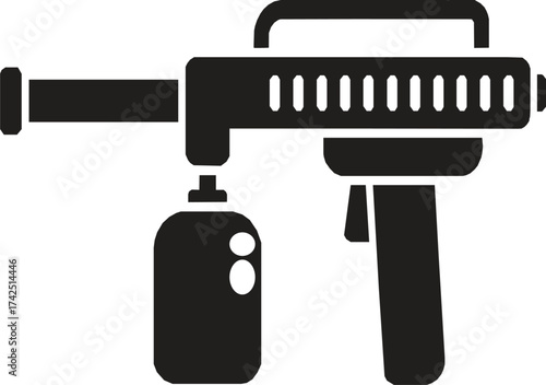  Paint spray gun equipment tool silhouette vector Illustration. On White Background.