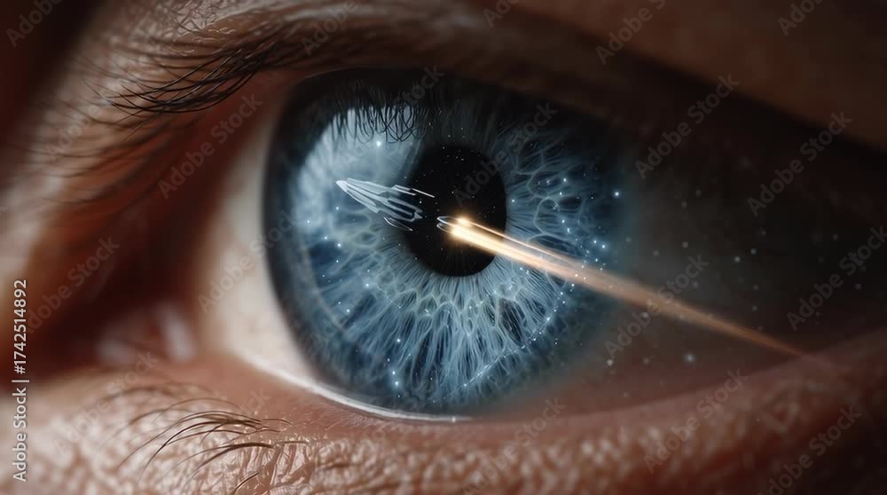 custom made wallpaper toronto digitalCosmic collision eye of a human art sci-fi rocket surreal close-up