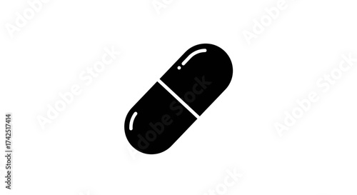 Capsule Pill Icon: A Simple and Clean Representation of Medicine and Healthcare