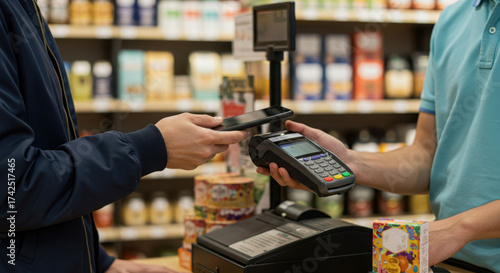 Using NFC technology on a smartphone for a quick and easy purchase.