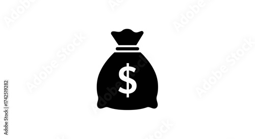 Money bag icon illustration representing wealth financial success and investment