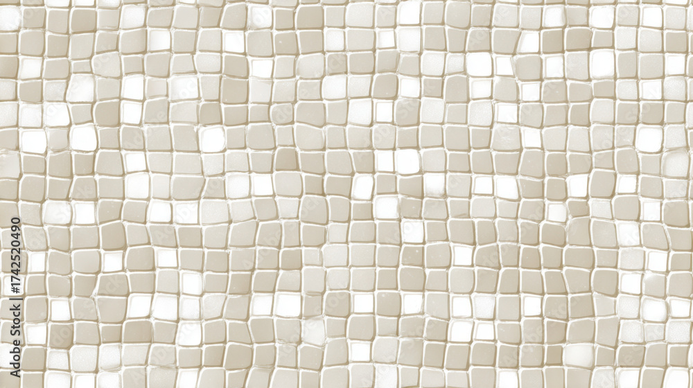 Fototapeta premium Seamless ivory mosaic with soft reflective tiles creating a modern neutral texture for elegant interior surfaces