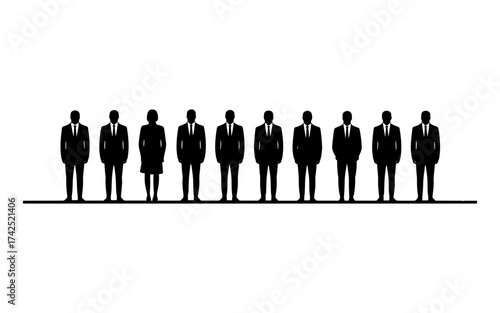 Business people silhouettes vector illustration design, diverse group of male and female business isolated, entrepreneurial, working, corporate staff, office work environment, leadership and success