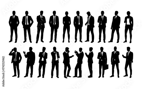Business people silhouettes vector illustration design, diverse group of male and female business isolated, entrepreneurial, working, corporate staff, office work environment, leadership and success