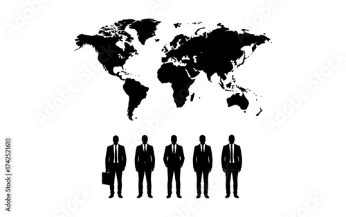 Business people silhouettes vector illustration design, diverse group of male and female business isolated, entrepreneurial, working, corporate staff, office work environment, leadership and success