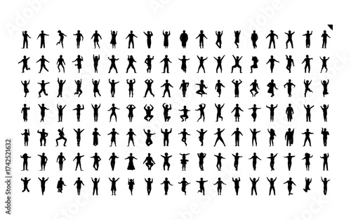 Business people silhouettes vector illustration design, diverse group of male and female business isolated, entrepreneurial, working, corporate staff, office work environment, leadership and success