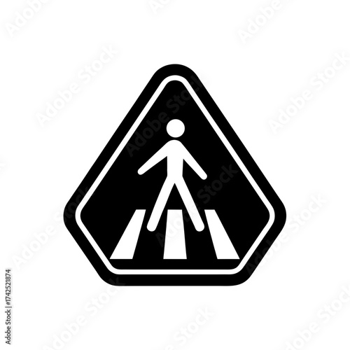 pedestrian crossing sign isolated