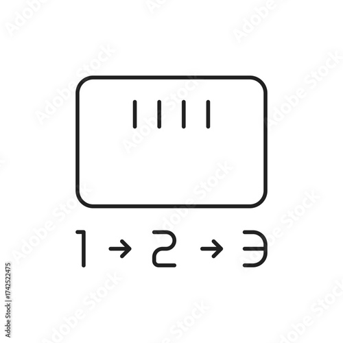 Numerical Sort Icon, 123 Number Arrangement Glyph Web UI