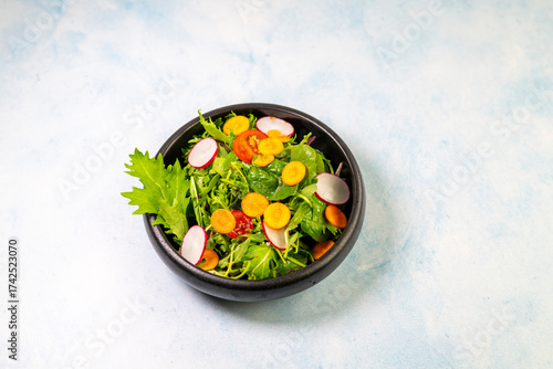 Healthy fresh green salad plate
