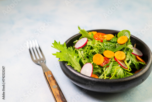 Healthy fresh green salad plate