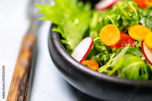 Healthy fresh green salad plate