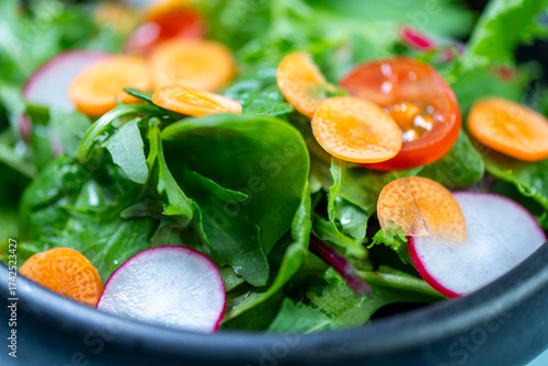 Healthy fresh green salad plate