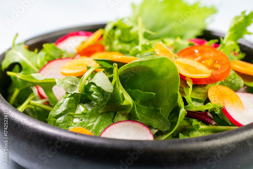 Healthy fresh green salad plate