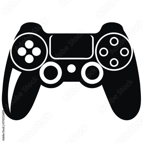 Modern video game controller silhouette vector graphic scalable eps for gaming entertainment silhouette vector illustration white background