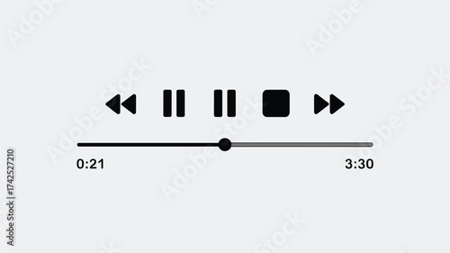 Minimalist vector audio player interface design scalable eps icon for digital media control vector