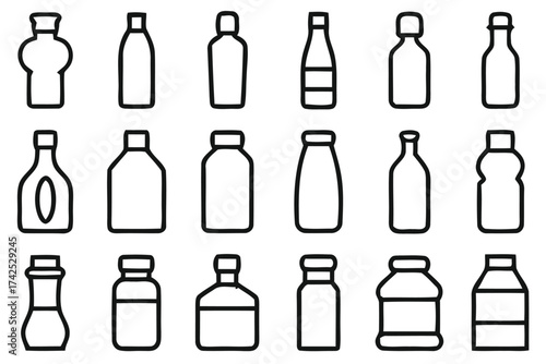 Collection of various vector bottle silhouettes for scalable eps graphics and icon design silhouette vector illustration white background