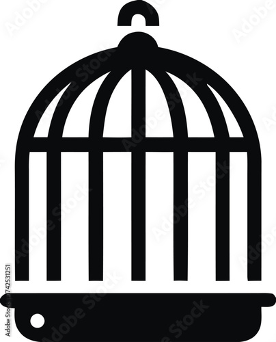 Vector illustration of a classic bird cage icon scalable for graphic design projects eps format silhouette vector illustration white background