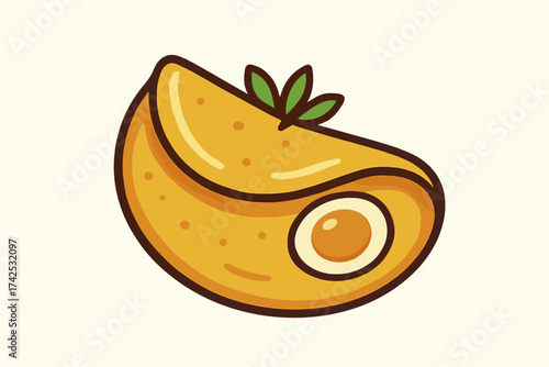 Cartoon taco with egg and greens