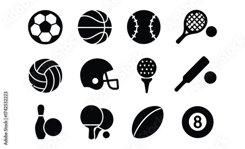 Collection of sport icons vector graphics scalable eps illustration for general use silhouette vector illustration white background