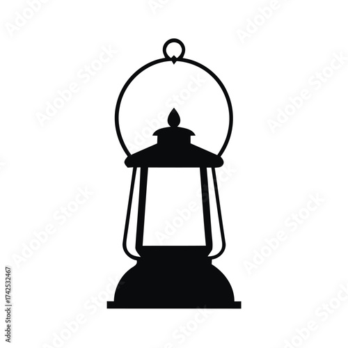 Vintage kerosene lantern vector illustration scalable graphic for download eps format silhouette vector illustration white background