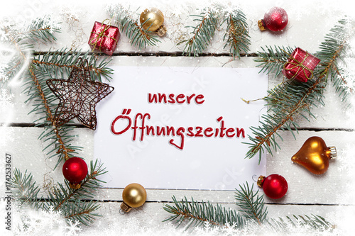 unsere Öffnungszeiten an Weihnachten