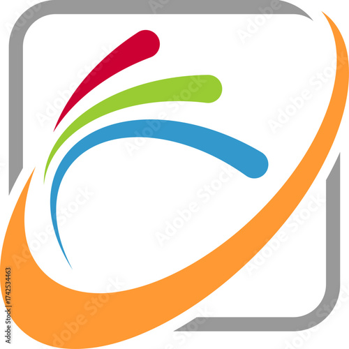 Tropfen in Farbe, Spirale in Farbe, Maler Logo, Icon
