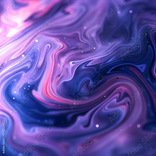 Vivid Dynamic Liquid Abstract Swirl in Pink and Purple

