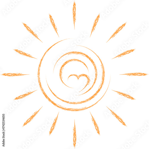 Sonne und Herz, Sonne Logo, Icon