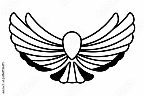Phoenix Bird Line Icon – Mythical Firebird Symbol
