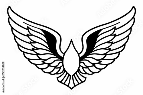 Phoenix Bird Line Icon – Mythical Firebird Symbol