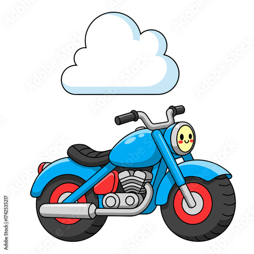 cartoon motorcycle on a white background