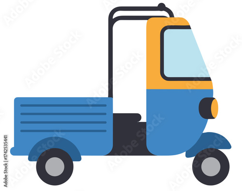 vector illustration of a mini truck