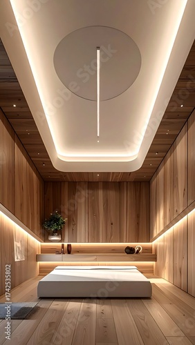 Modern, minimalist spa room
