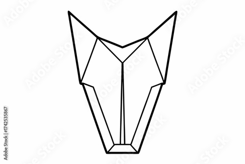 Geometric Wolf Head Line Art – Minimal Outline Animal Design