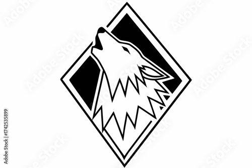 Geometric Wolf Head Line Art – Minimal Outline Animal Design