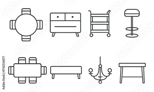 Legal and judicial icons set with court, scales, and certification symbols.